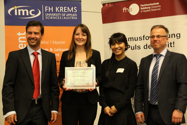 Best ICT Paper Award Winner Stefanie Bohacek with Roman Egger, Christian Maurer and Iis Tussyadiah